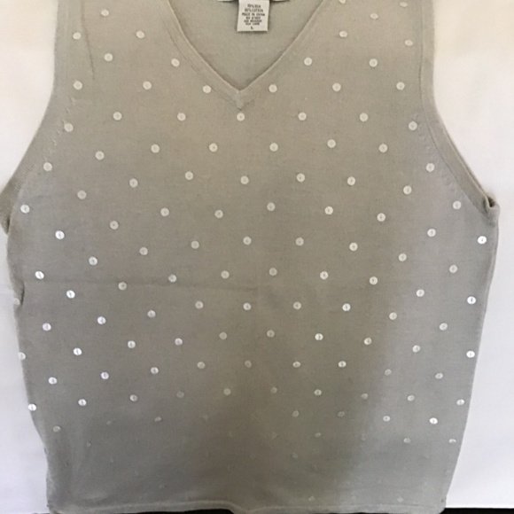 Jessica Ash knit top, size L color light gray - Picture 5 of 6